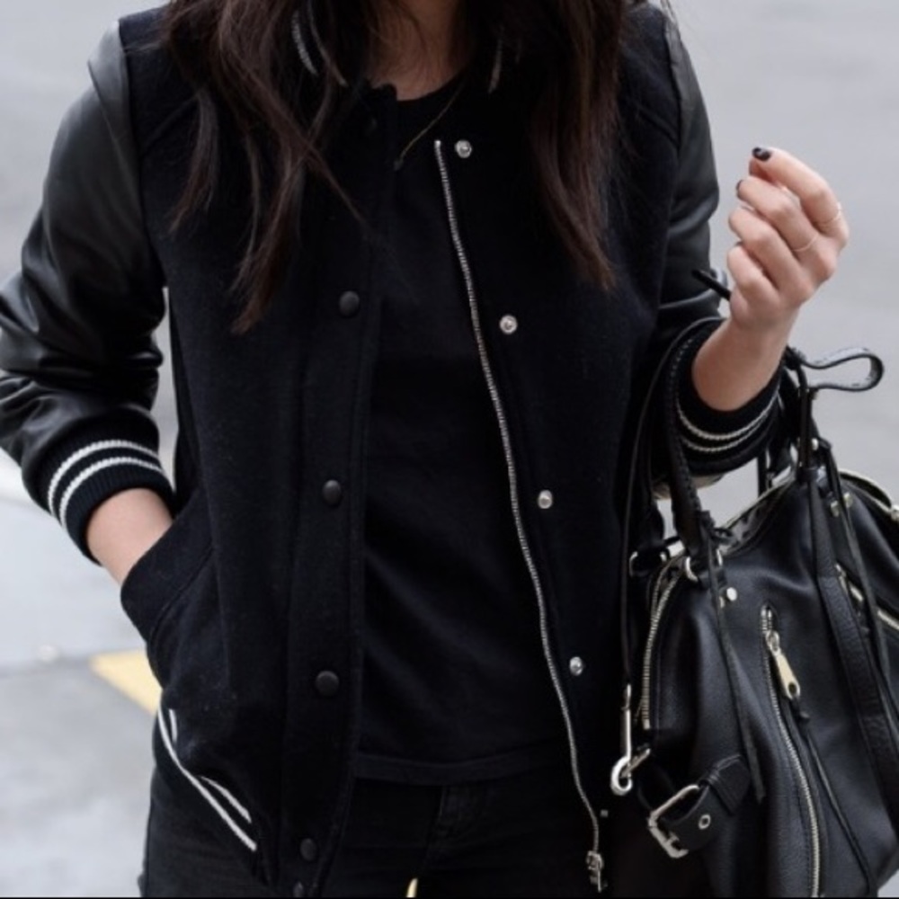 ZARA black and white varsity jacket